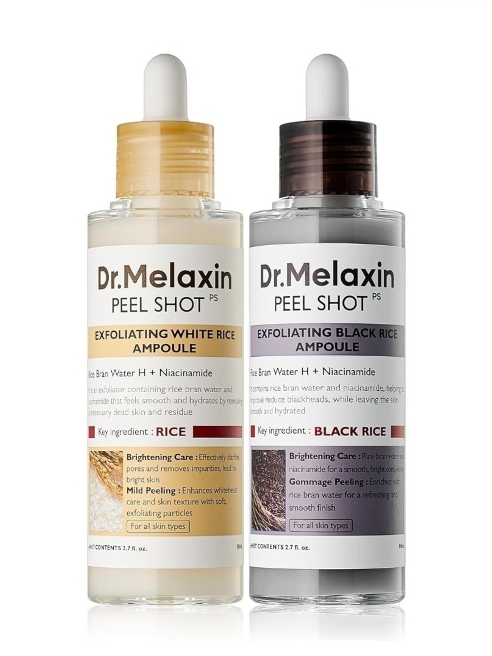 Exfoliating White Rice Ampoule Moisturizer — White/Beige